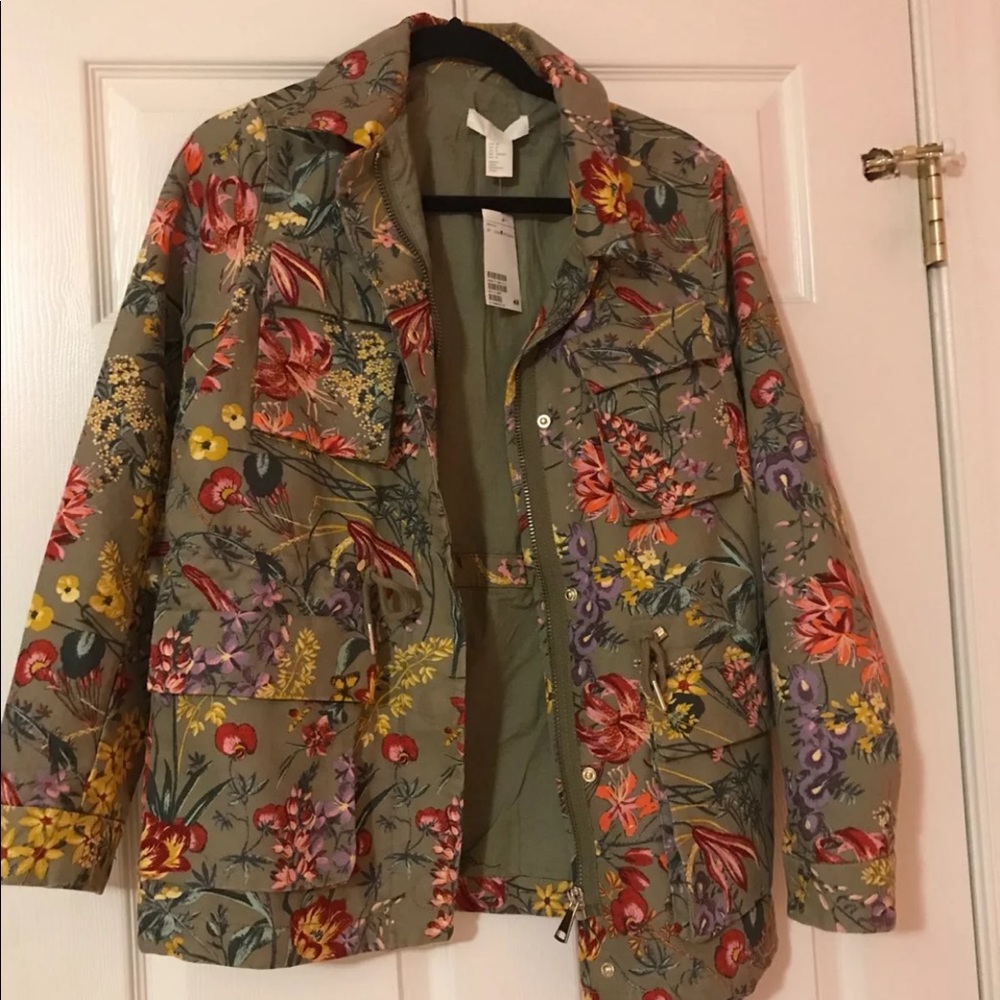 H&M flower cargo jacket